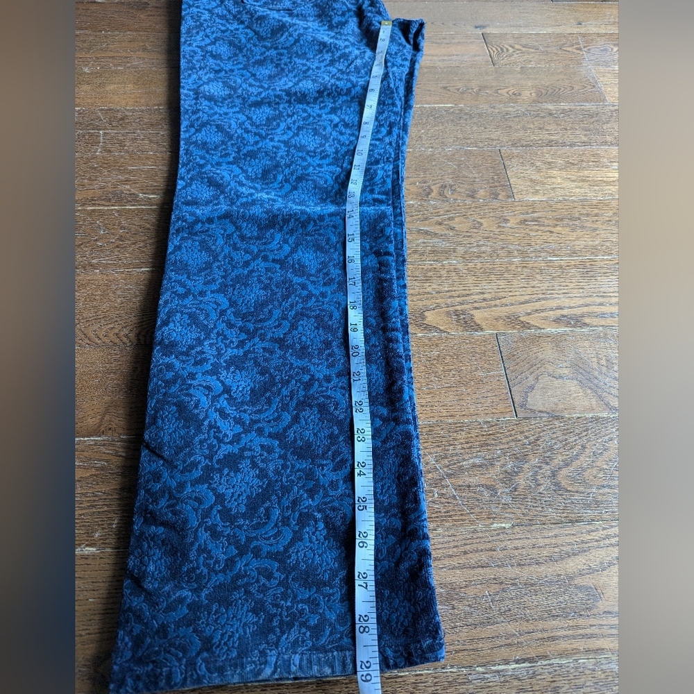 Talbots Petite Heritage Blue Velvet Burnout Corduroy Pants Womens Sz 12P Floral - Picture 10 of 12